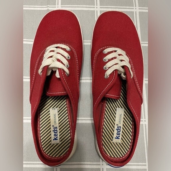 Keds Original Red Mule Slid Slip On Canvas Lace Up Shoe WF22606M Women 6.5 - Picture 7 of 10